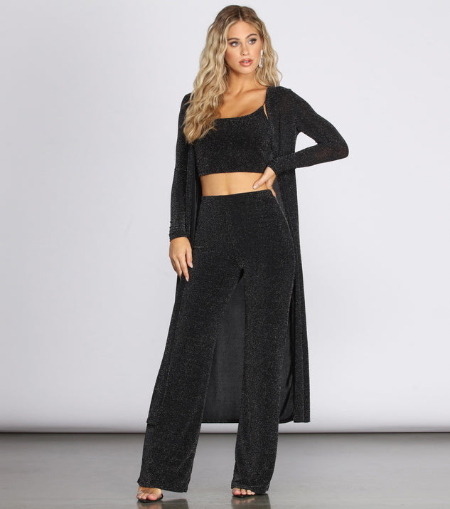 Glittering Long Knit Duster helps create the best summer outfit for a look that slays at any event or occasion!