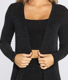 Glittering Long Knit Duster for 2023 festival outfits, festival dress, outfits for raves, concert outfits, and/or club outfits