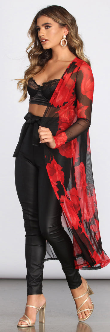 Sheer & There Mesh Floral Duster helps create the best summer outfit for a look that slays at any event or occasion!