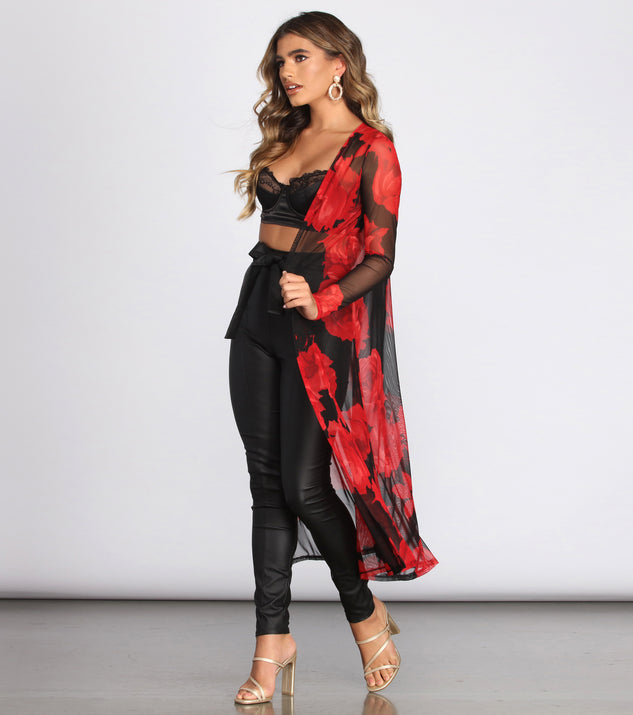 Sheer & There Mesh Floral Duster helps create the best summer outfit for a look that slays at any event or occasion!