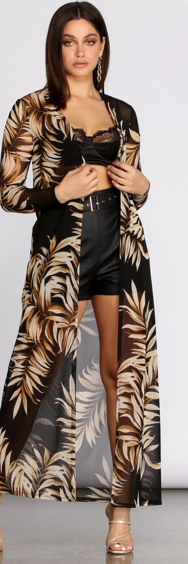 On A Tropical Getaway Mesh Duster helps create the best summer outfit for a look that slays at any event or occasion!