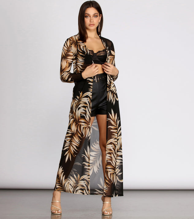 On A Tropical Getaway Mesh Duster helps create the best summer outfit for a look that slays at any event or occasion!