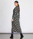 Belted Plaid Knit Duster for 2023 festival outfits, festival dress, outfits for raves, concert outfits, and/or club outfits