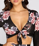 Flirty Florals Tie Front Top