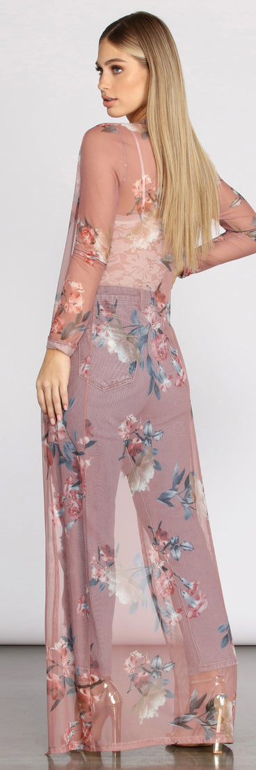 Fave Floral Mesh Duster for 2023 festival outfits, festival dress, outfits for raves, concert outfits, and/or club outfits