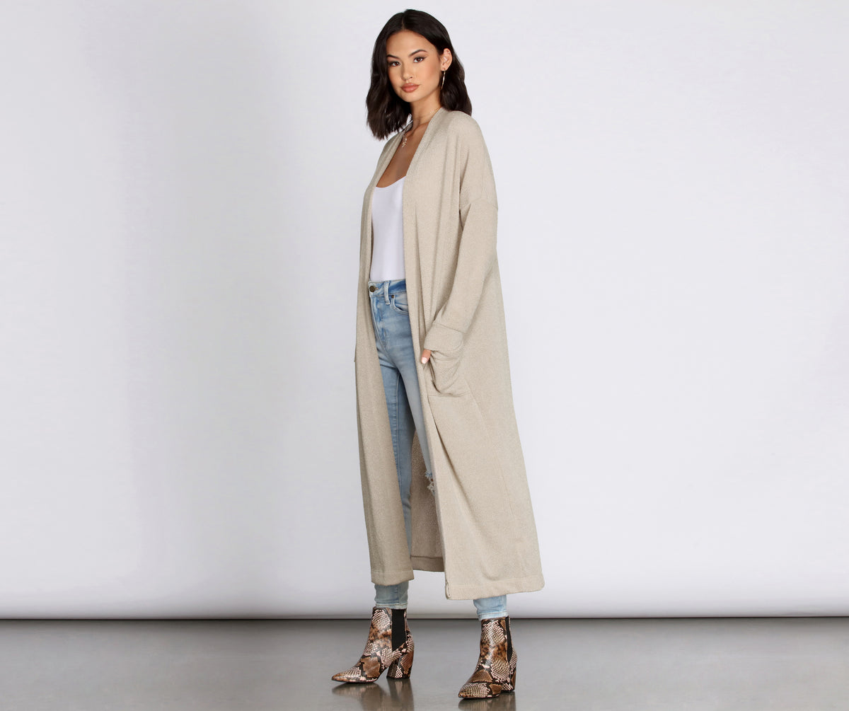 Cozy Textured Knit Duster