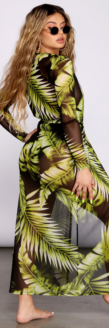 On Vacay Tropical Mesh Duster for 2023 festival outfits, festival dress, outfits for raves, concert outfits, and/or club outfits