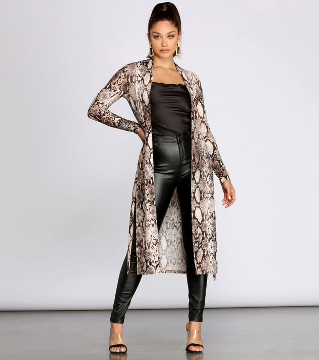 Slay All Day In Snake Print Duster is a trendy pick to create 2023 festival outfits, festival dresses, outfits for concerts or raves, and complete your best party outfits!