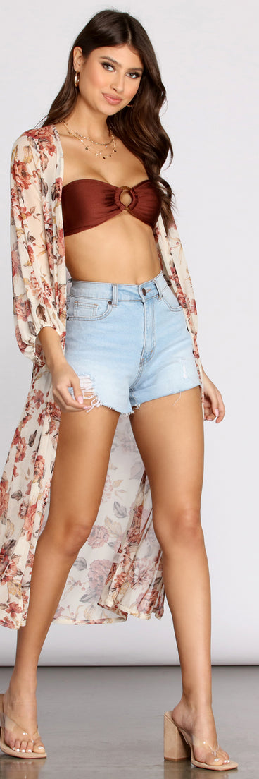 Fresh And Floral Mesh Duster helps create the best summer outfit for a look that slays at any event or occasion!