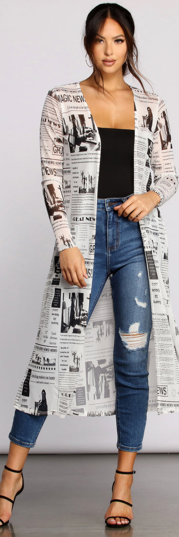 Read All About It Mesh Duster helps create the best summer outfit for a look that slays at any event or occasion!