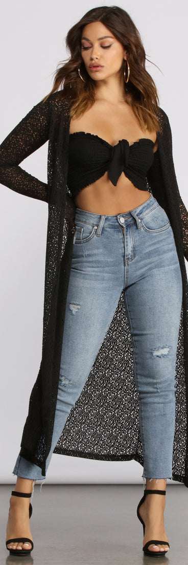 Flowy Long Sleeve Knit Duster helps create the best summer outfit for a look that slays at any event or occasion!