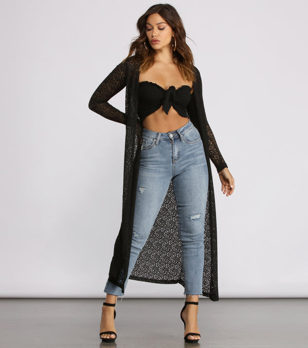 Flowy Long Sleeve Knit Duster helps create the best summer outfit for a look that slays at any event or occasion!
