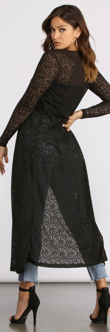 Flowy Long Sleeve Knit Duster for 2023 festival outfits, festival dress, outfits for raves, concert outfits, and/or club outfits