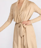 Faux Suede Sophistication Trench Coat helps create the best summer outfit for a look that slays at any event or occasion!