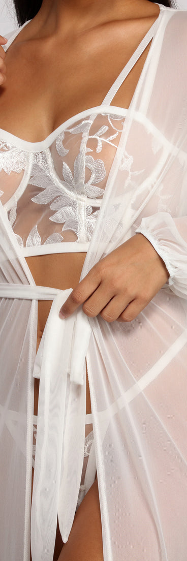 Chic And Sheer Mesh Belted Duster for 2023 festival outfits, festival dress, outfits for raves, concert outfits, and/or club outfits