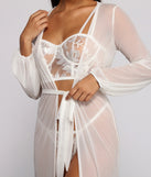 Chic And Sheer Mesh Belted Duster for 2023 festival outfits, festival dress, outfits for raves, concert outfits, and/or club outfits