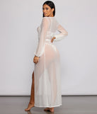 Chic And Sheer Mesh Belted Duster for 2023 festival outfits, festival dress, outfits for raves, concert outfits, and/or club outfits