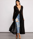 Pleated Long Sleeve Mesh Duster helps create the best summer outfit for a look that slays at any event or occasion!