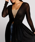 Pleated Long Sleeve Mesh Duster helps create the best summer outfit for a look that slays at any event or occasion!