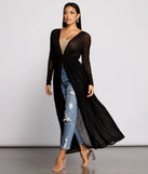 Pleated Long Sleeve Mesh Duster for 2023 festival outfits, festival dress, outfits for raves, concert outfits, and/or club outfits