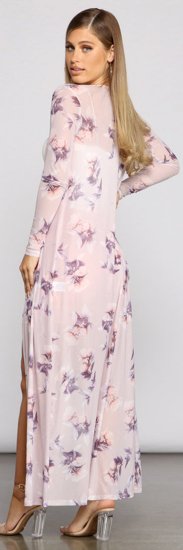 Mesmerizing Moments Mesh Floral Duster for 2023 festival outfits, festival dress, outfits for raves, concert outfits, and/or club outfits