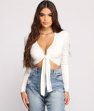 Dress up in Falling For Basics Tie-Front Top as your going-out dress for holiday parties, an outfit for NYE, party dress for a girls’ night out, or a going-out outfit for any seasonal event!