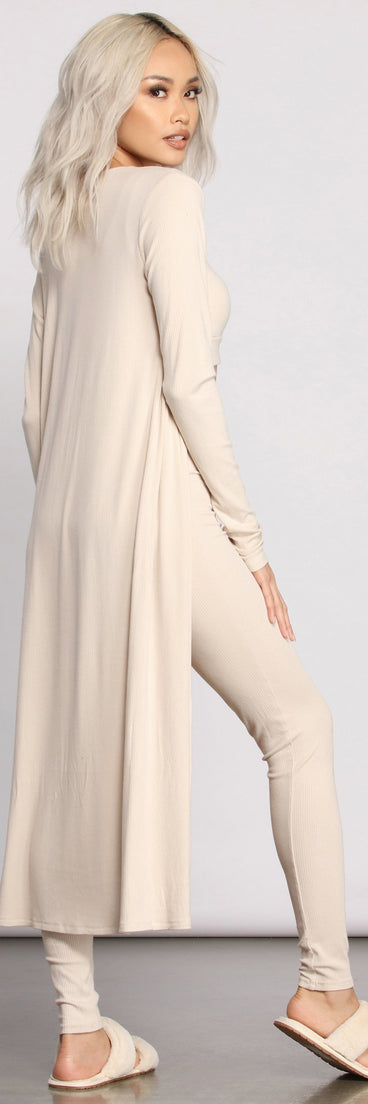 Ribbed Knit Long Sleeve Duster helps create the best summer outfit for a look that slays at any event or occasion!