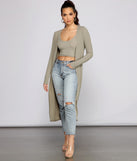 Casual And Cozy Ribbed Knit Duster for 2023 festival outfits, festival dress, outfits for raves, concert outfits, and/or club outfits