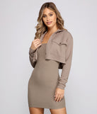 You’ll look stunning in the Casually Chic Cropped Jacket when paired with its matching separate to create a glam clothing set perfect for parties, date nights, concert outfits, back-to-school attire, or for any summer event!