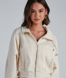 Casually Cozy Zip Front Jacket for 2023 festival outfits, festival dress, outfits for raves, concert outfits, and/or club outfits