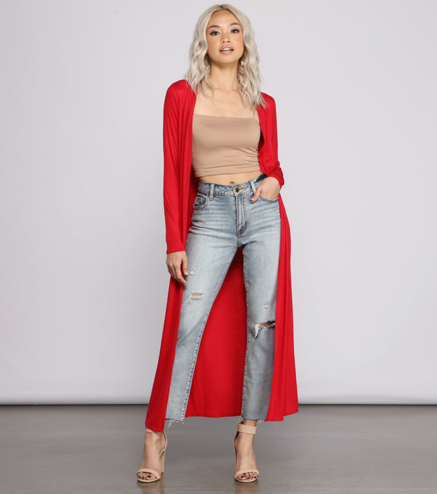For The Love of Knit Ribbed Duster helps create the best summer outfit for a look that slays at any event or occasion!