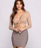 Taking Knit Easy Tie Front Top helps create the best summer outfit for a look that slays at any event or occasion!