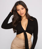 Essential Ribbed Knit Tie-Front Top is a trendy pick to create 2023 festival outfits, festival dresses, outfits for concerts or raves, and complete your best party outfits!