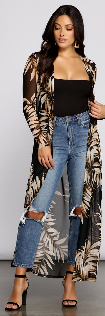 Tropical Getaway Mesh Duster helps create the best summer outfit for a look that slays at any event or occasion!