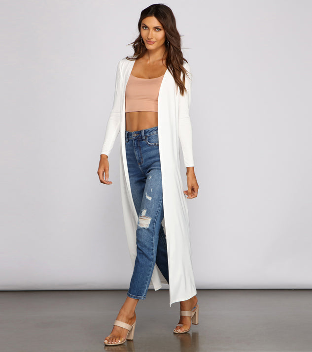 Bringing Knit Back To Basics Duster helps create the best summer outfit for a look that slays at any event or occasion!