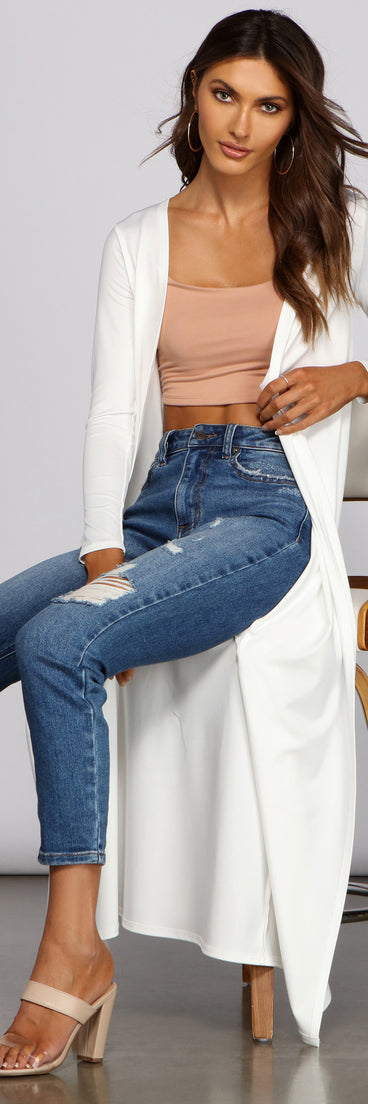 Bringing Knit Back To Basics Duster for 2023 festival outfits, festival dress, outfits for raves, concert outfits, and/or club outfits