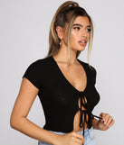So Cheeky Ribbed Knit Tie Front Top helps create the best summer outfit for a look that slays at any event or occasion!