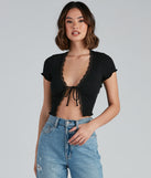 With fun and flirty details, Feelin' Cute Tie-Front Crop Top shows off your unique style for a trendy outfit for the summer season!