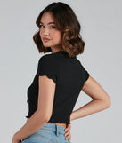 With fun and flirty details, Feelin' Cute Tie-Front Crop Top shows off your unique style for a trendy outfit for the summer season!
