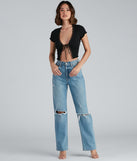 With fun and flirty details, Feelin' Cute Tie-Front Crop Top shows off your unique style for a trendy outfit for the summer season!