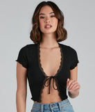 With fun and flirty details, Feelin' Cute Tie-Front Crop Top shows off your unique style for a trendy outfit for the summer season!