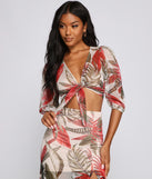 With fun and flirty details, Tropic Dreams Tie Front Top shows off your unique style for a trendy outfit for the summer season!