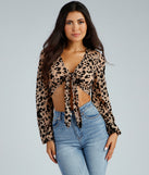 Too Chic Burnout Leopard Tie-Front Top helps create the best summer outfit for a look that slays at any event or occasion!