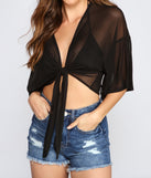 Mesh Moment Tie-Front Top for 2022 festival outfits, festival dress, outfits for raves, concert outfits, and/or club outfits