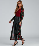 Blooming Beauty Floral Print Duster for 2023 festival outfits, festival dress, outfits for raves, concert outfits, and/or club outfits