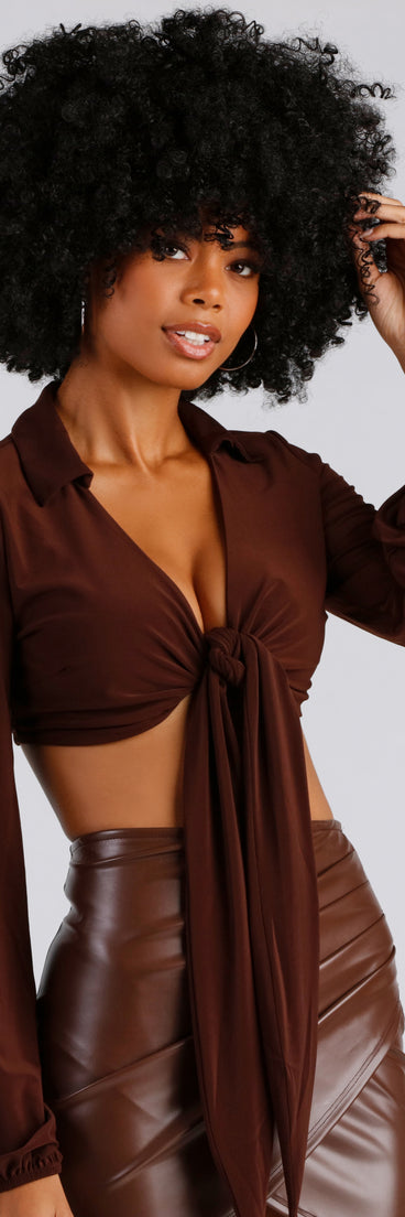 Collared Fun Tie Front Top helps create the best summer outfit for a look that slays at any event or occasion!