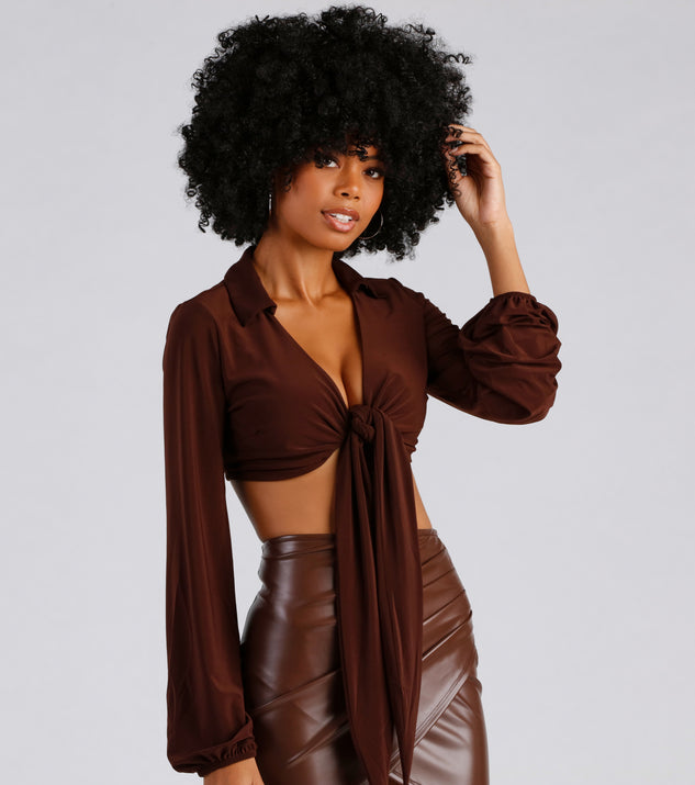Collared Fun Tie Front Top helps create the best summer outfit for a look that slays at any event or occasion!