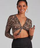 Wild And Stylish Tie Front Top is a trendy pick to create 2023 festival outfits, festival dresses, outfits for concerts or raves, and complete your best party outfits!