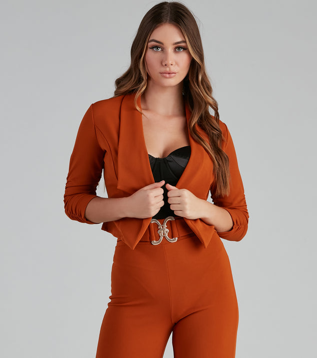 You’ll look stunning in the House Of Glam Ruched Blazer when paired with its matching separate to create a glam clothing set perfect for parties, date nights, concert outfits, back-to-school attire, or for any summer event!