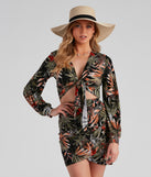 Island Tides Tropical Tie-Front Top is a trendy pick to create 2023 festival outfits, festival dresses, outfits for concerts or raves, and complete your best party outfits!
